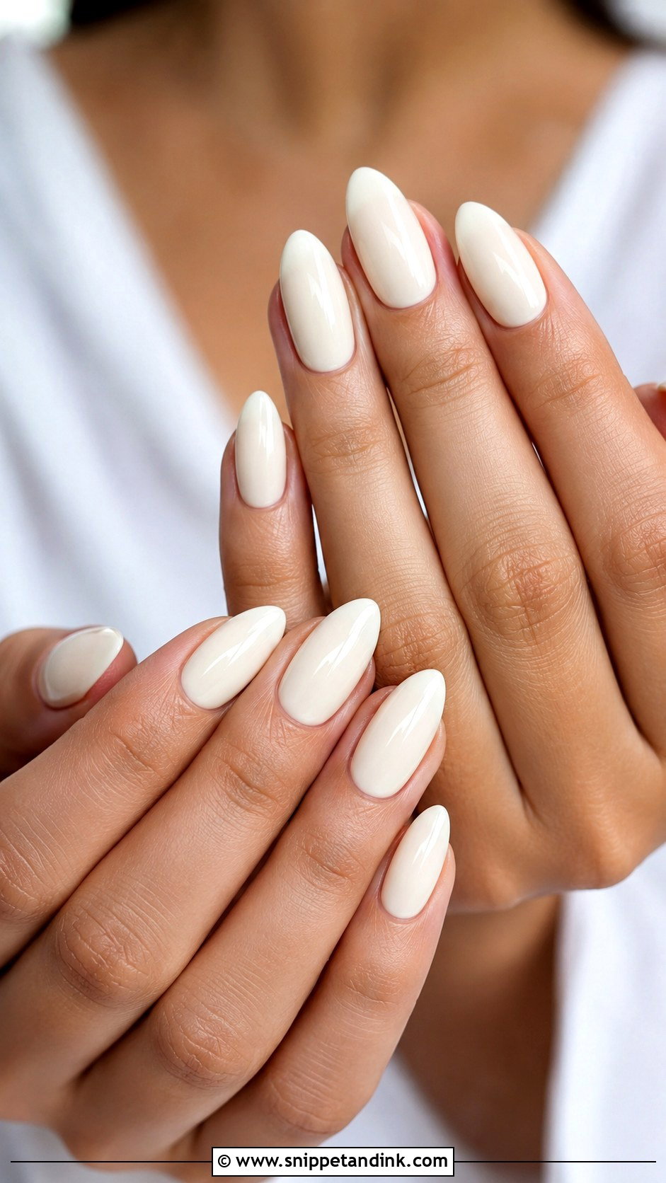 Ivory Almond Wedding Nails - Snippet and Ink - 20 Ivory Wedding Nails