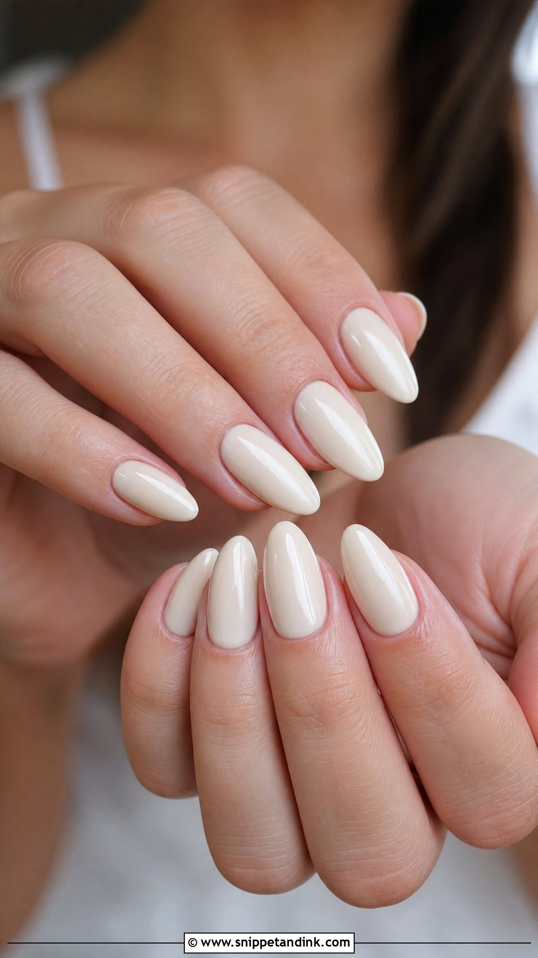 Ivory Almond Wedding Nails - Snippet and Ink - 25 Almond Wedding Nails