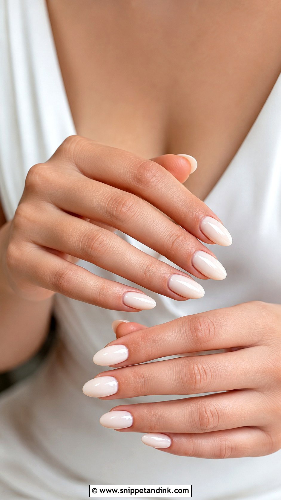 Ivory Almond Wedding Nails - Snippet and Ink - 20 Almond Nails for Wedding