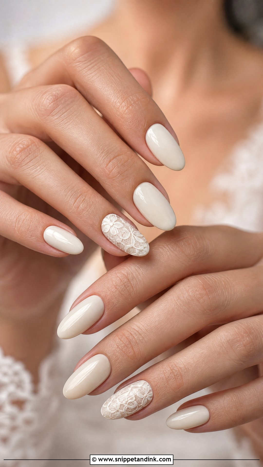 Ivory Bridal Nails - Snippet and Ink - 35 Bridal Nail Art Ideas