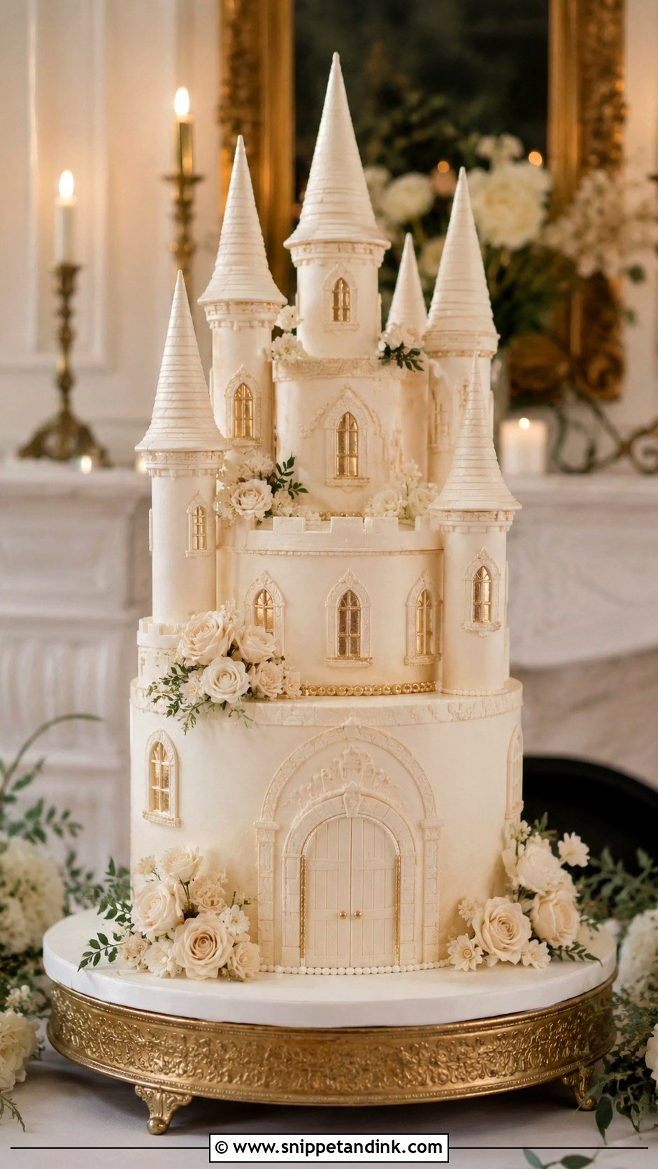 Ivory Castle Wedding Cake - Snippet and Ink - 20 Castle Cakes for Wedding