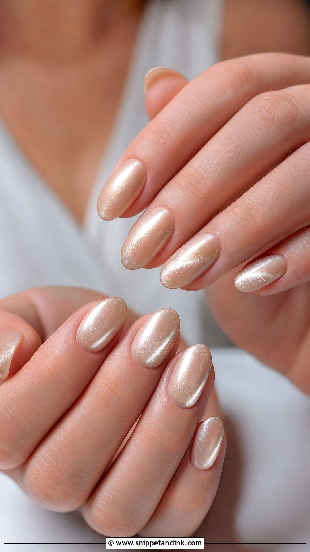 Ivory Cat Eye Bridal Nails - Snippet and Ink - 25 Cat Eye Bridal Nails