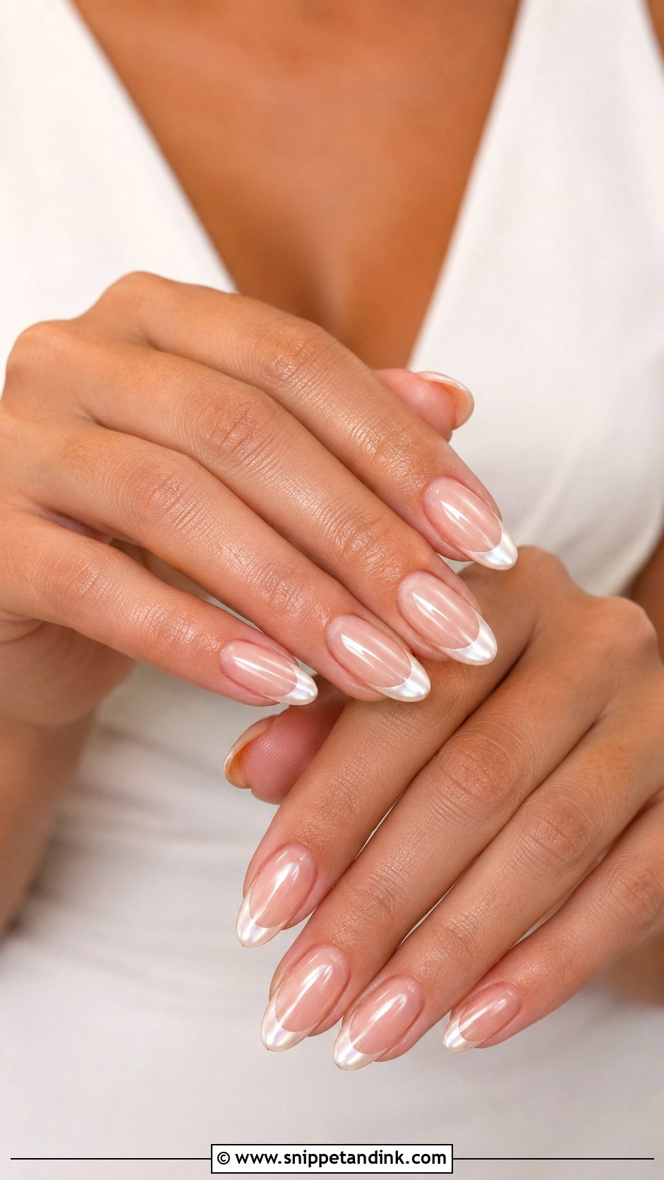 Ivory Chrome French Wedding Nails - Snippet and Ink - 30 Nail Art for Wedding Ideas
