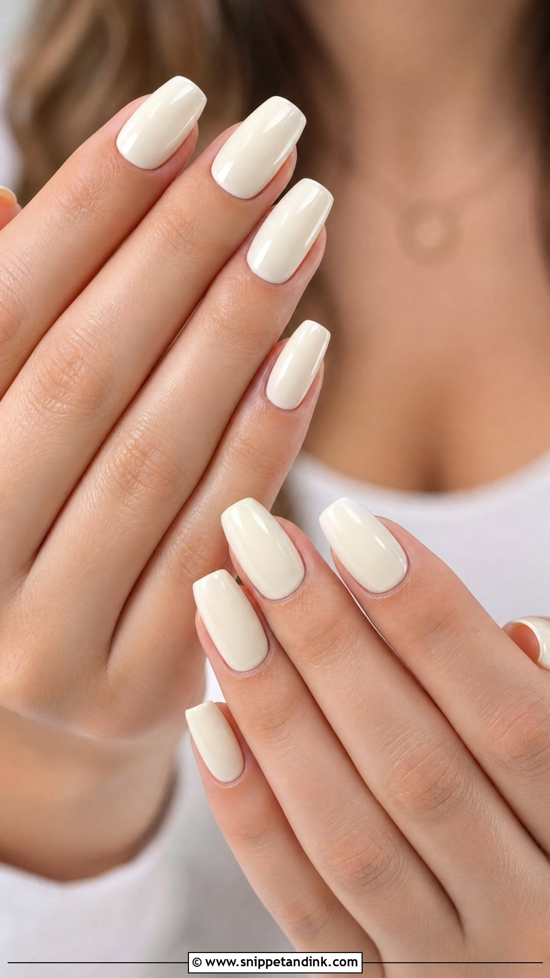 Ivory Coffin Wedding Nails - Snippet and Ink - 25 Coffin Wedding Nails