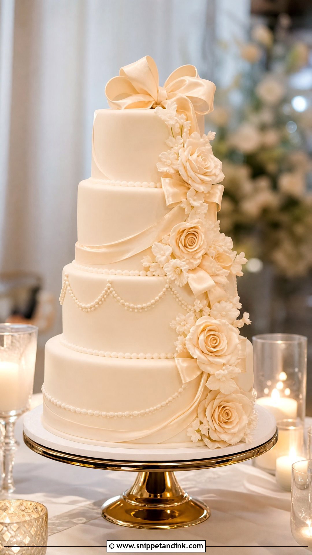 Ivory Fondant Wedding Cake - Snippet and Ink - 35 Fondant Cakes for Wedding