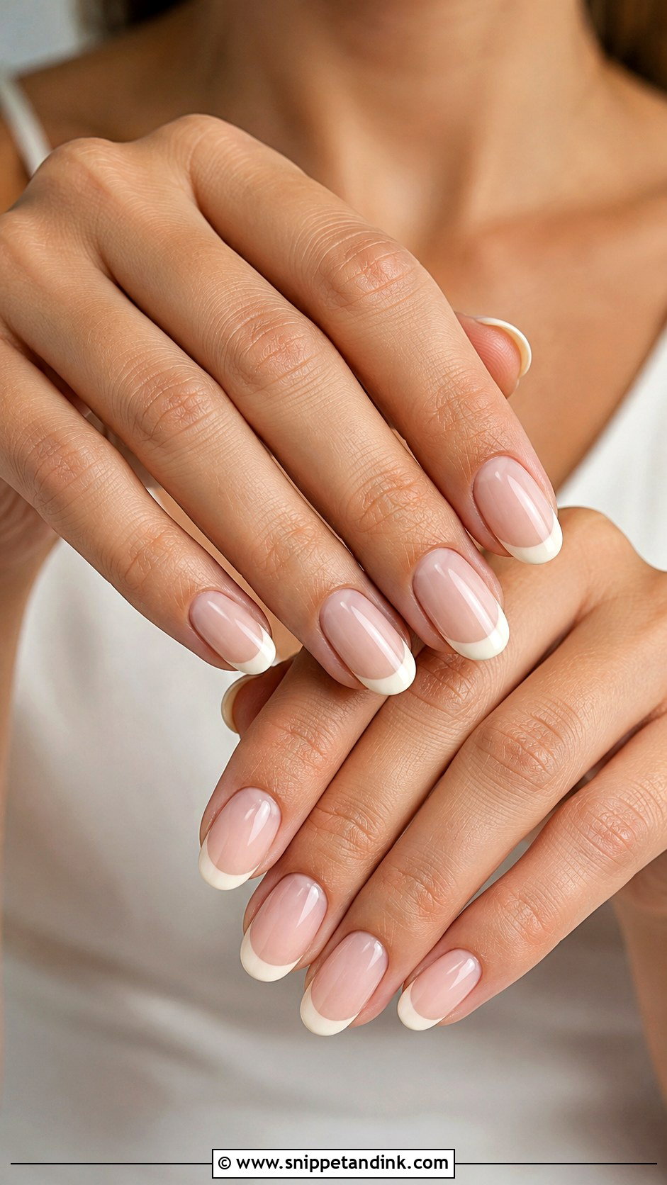Ivory French Tip Wedding Nails - Snippet and Ink - 30 Elegant Nail Art Wedding Ideas