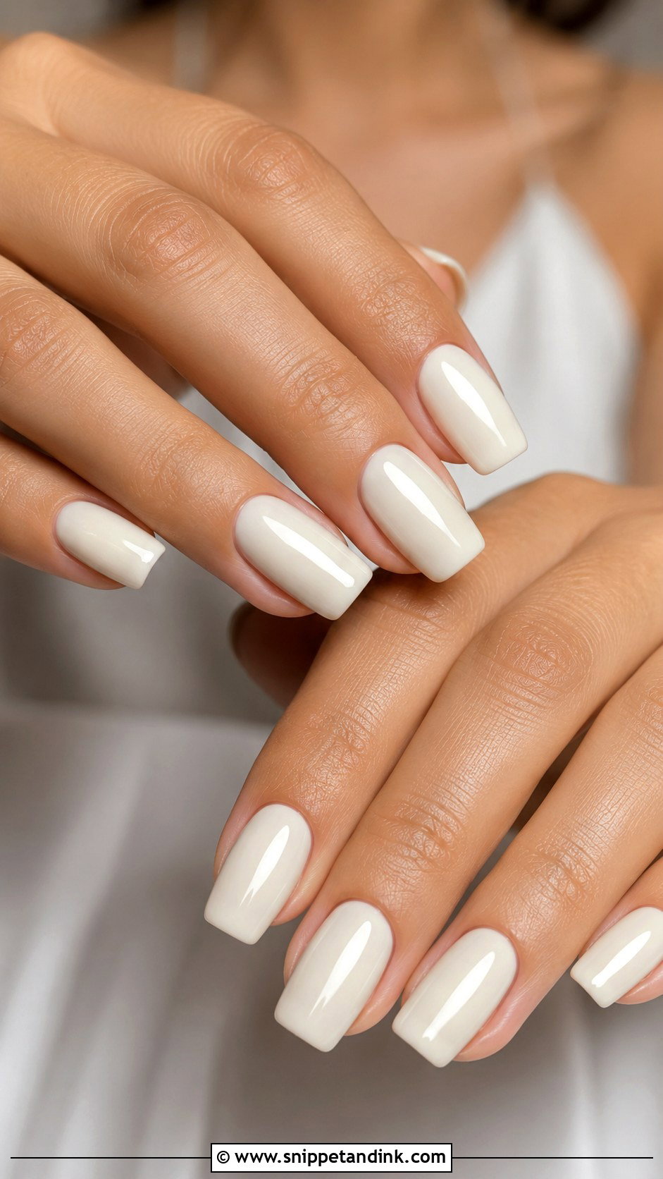 Ivory Gel Bridal Nails - Snippet and Ink - 20 Gel Wedding Nails for Bride