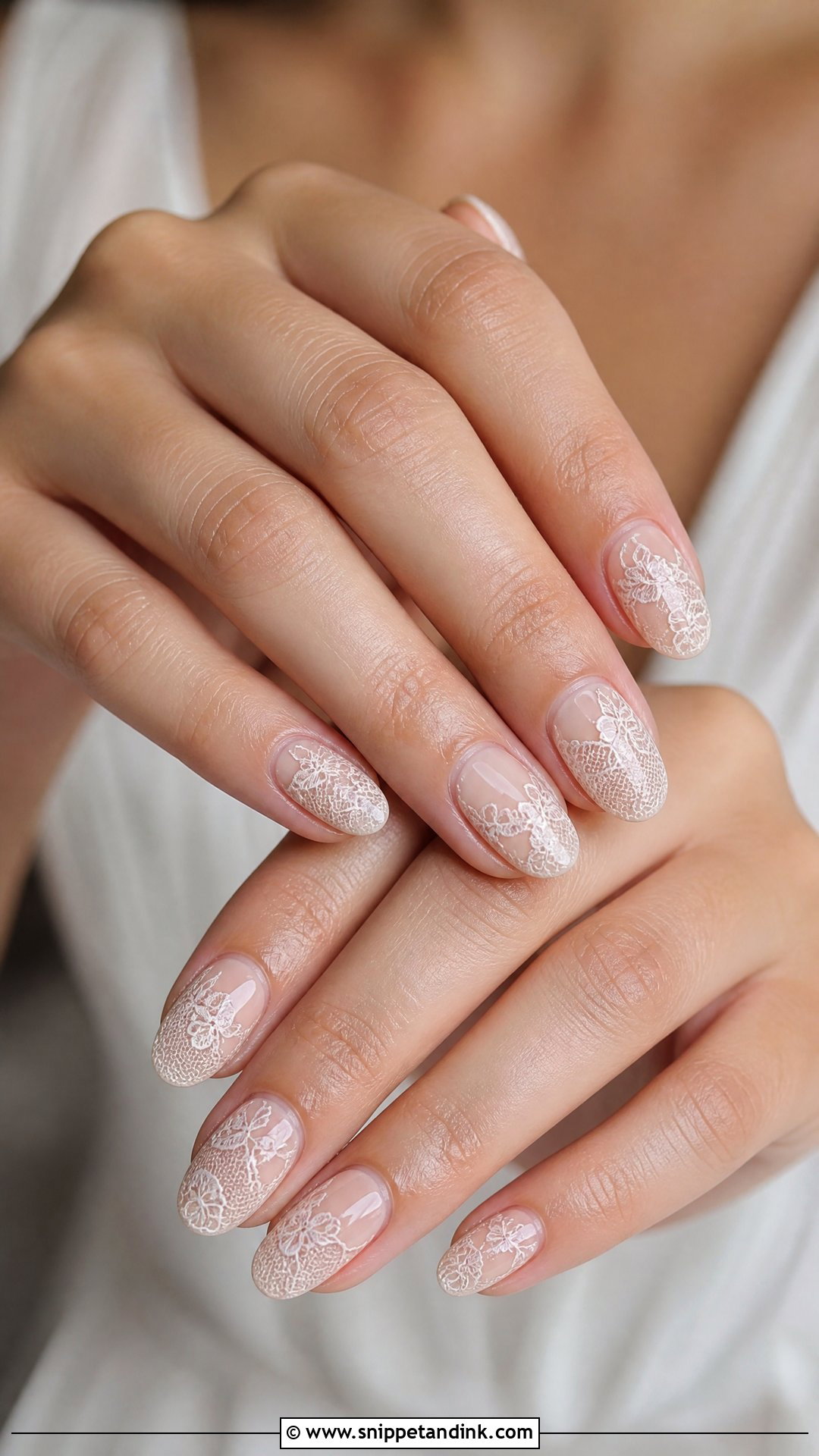 Ivory Lace Fall Bridal Nails - Snippet and Ink - 25 Fall Bridal Nails