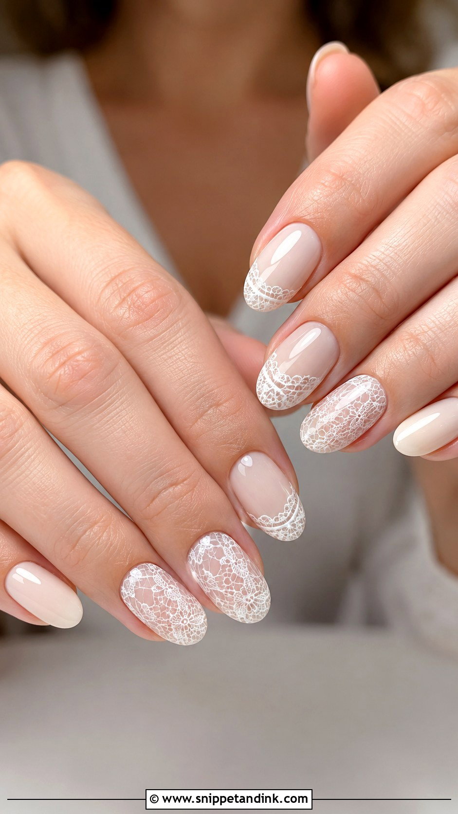Ivory Lace Nails - Snippet and Ink - 20 Summer Wedding Guest Nails