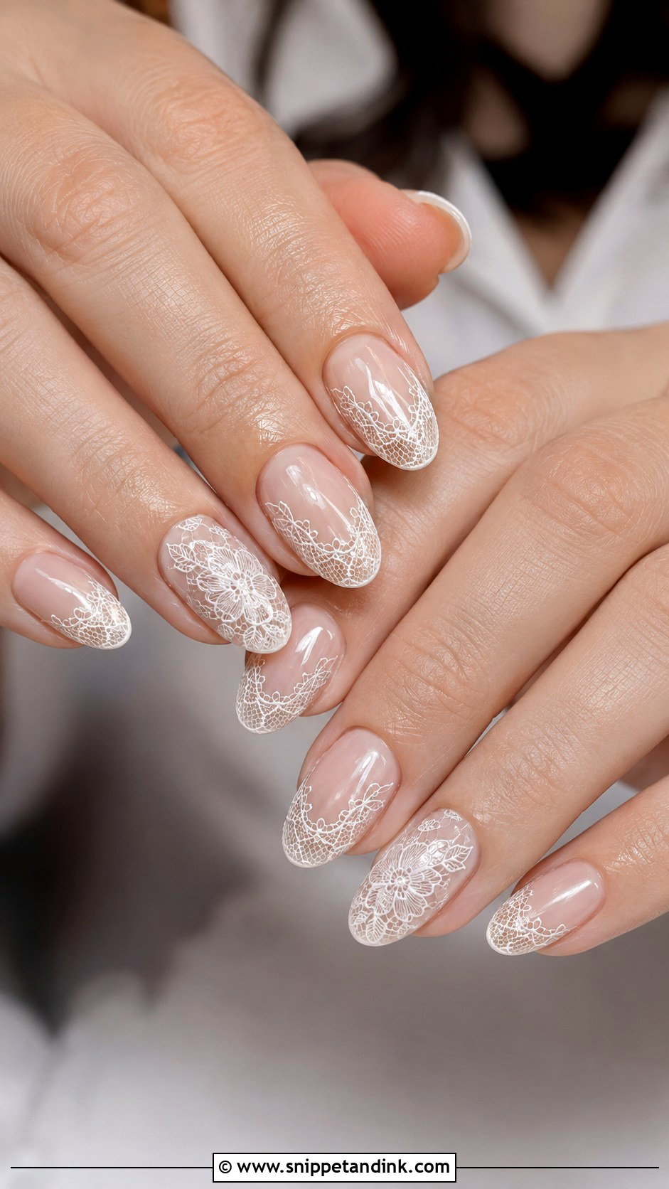 Ivory Lace October Wedding Nails - Snippet and Ink - 20 October Wedding Nails