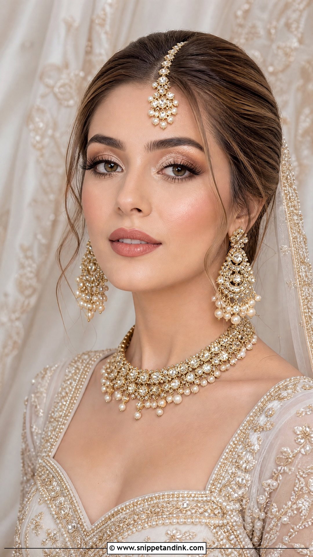 Ivory Lehenga Indian Bridal HD Makeup - Snippet and Ink - 25 Indian Bridal HD Makeup Looks