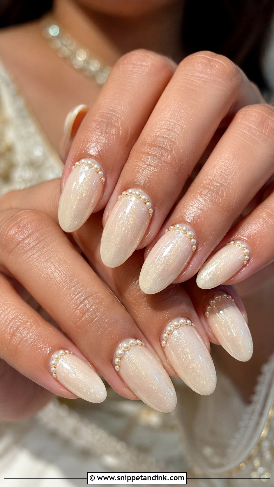 Ivory Pearl Desi Wedding Nails - Snippet and Ink - 30 Desi Wedding Nails