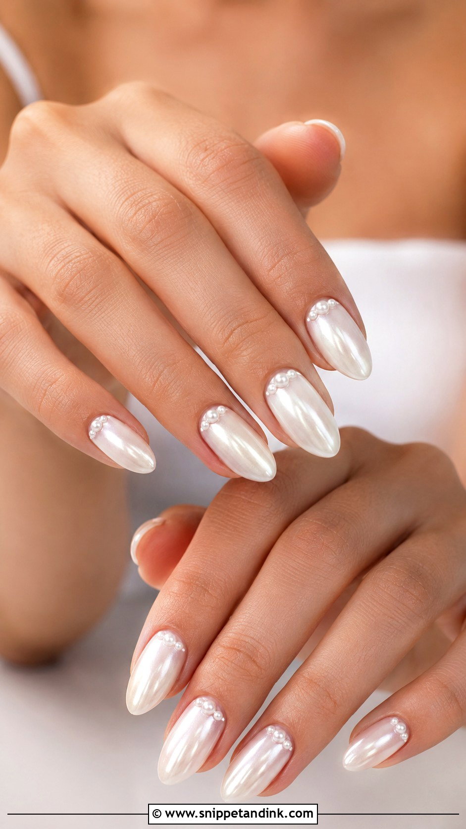Ivory Pearl Fall Wedding Nails - Snippet and Ink - 30 Fall Wedding Nails