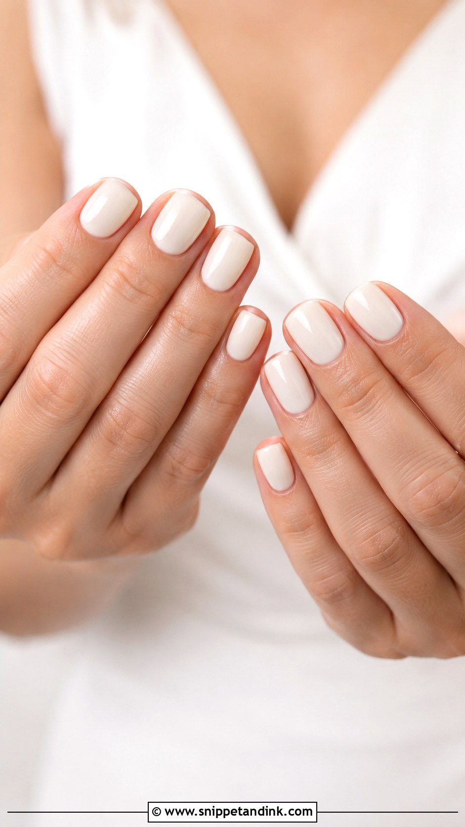 Ivory Short Wedding Nails - Snippet and Ink - 20 Ivory Wedding Nails
