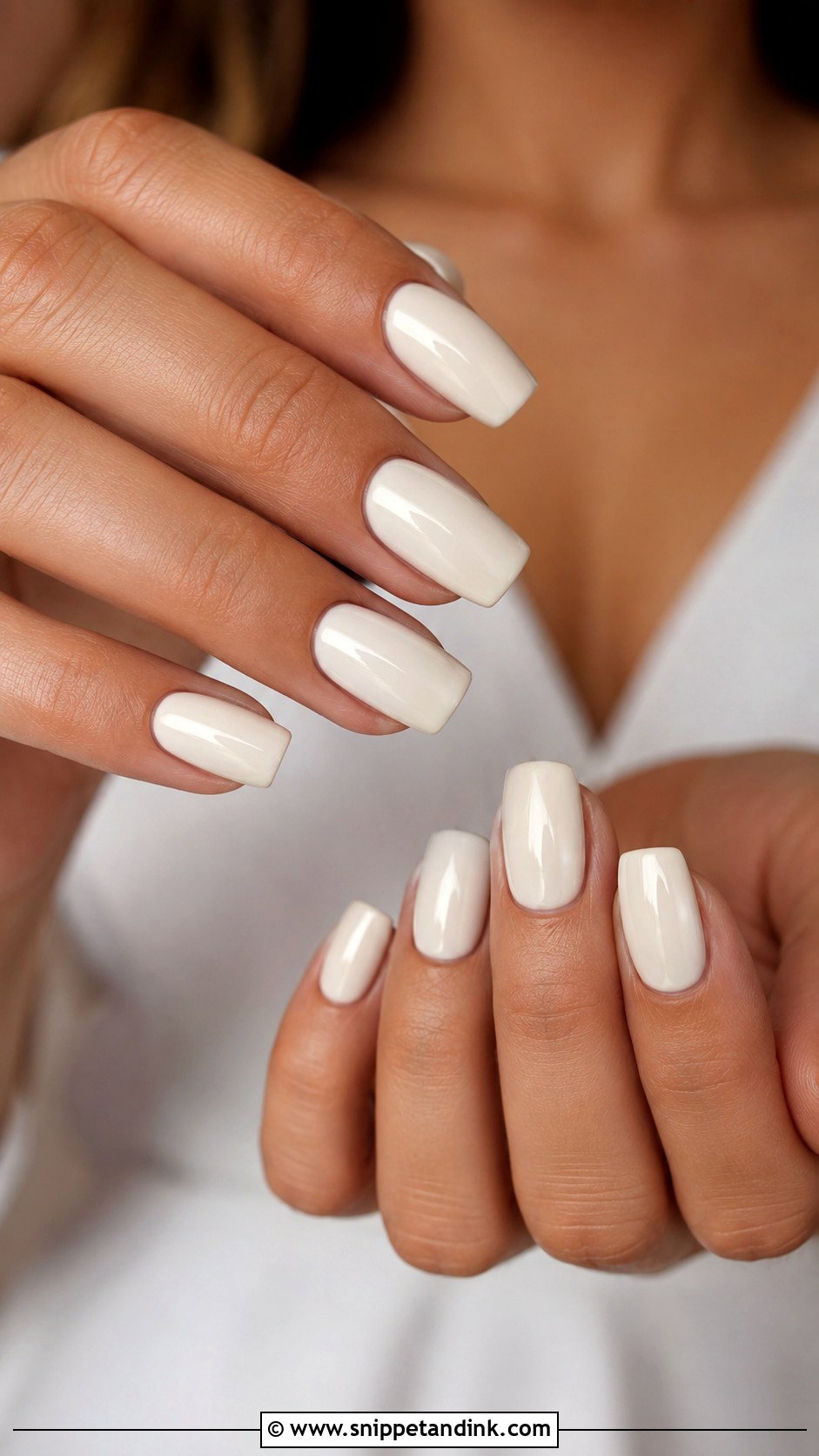 Ivory Square Wedding Nails - Snippet and Ink - 30 Wedding Nails Square