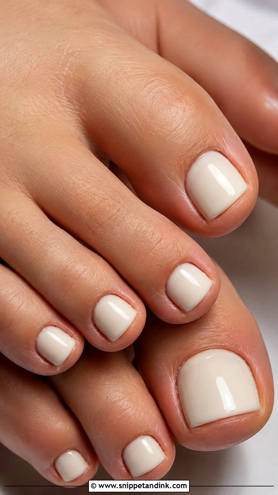 Ivory Wedding Toe Nails - Snippet and Ink - 30 Wedding Toe Nails