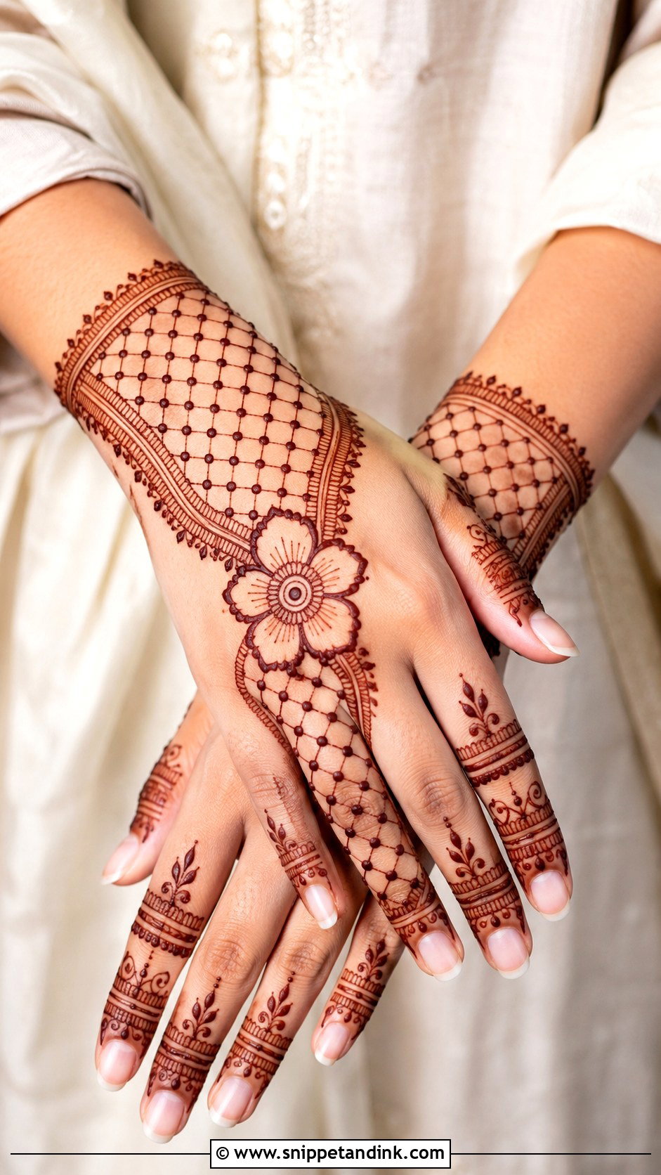 Jaali Back Hand Mehndi Design - Snippet and Ink - 35 Simple Back Hand Mehndi Designs