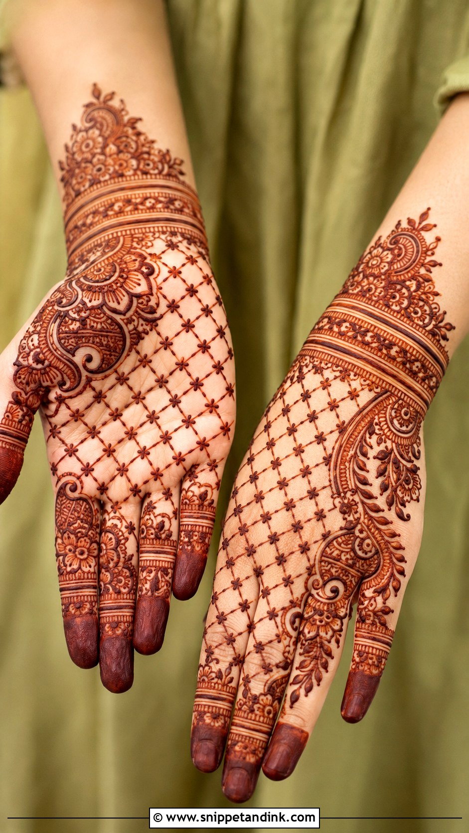 Jaali Bharwa Mehndi Design - Snippet and Ink - 30 Bharwa Mehndi Designs