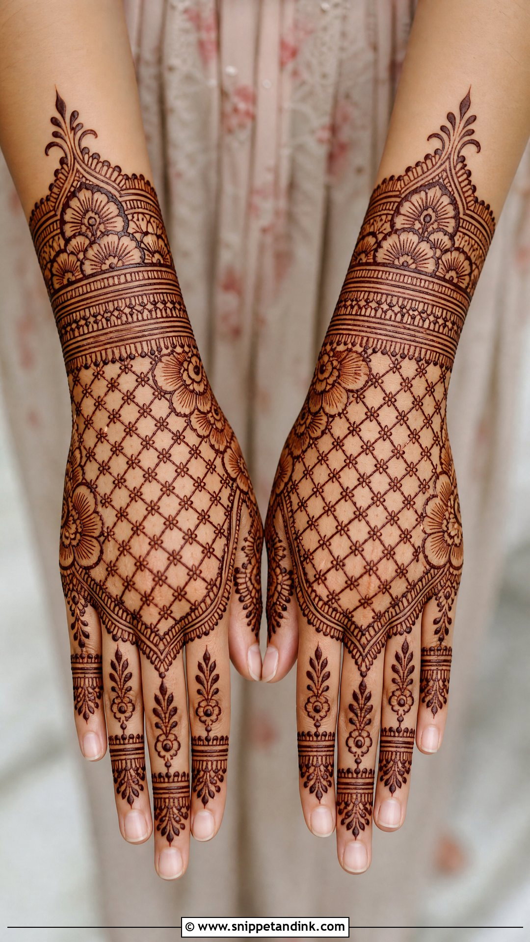 Jaali Bridal Back Hand Mehndi Design - Snippet and Ink - 20 Latest Bridal Back Hand Mehndi Designs