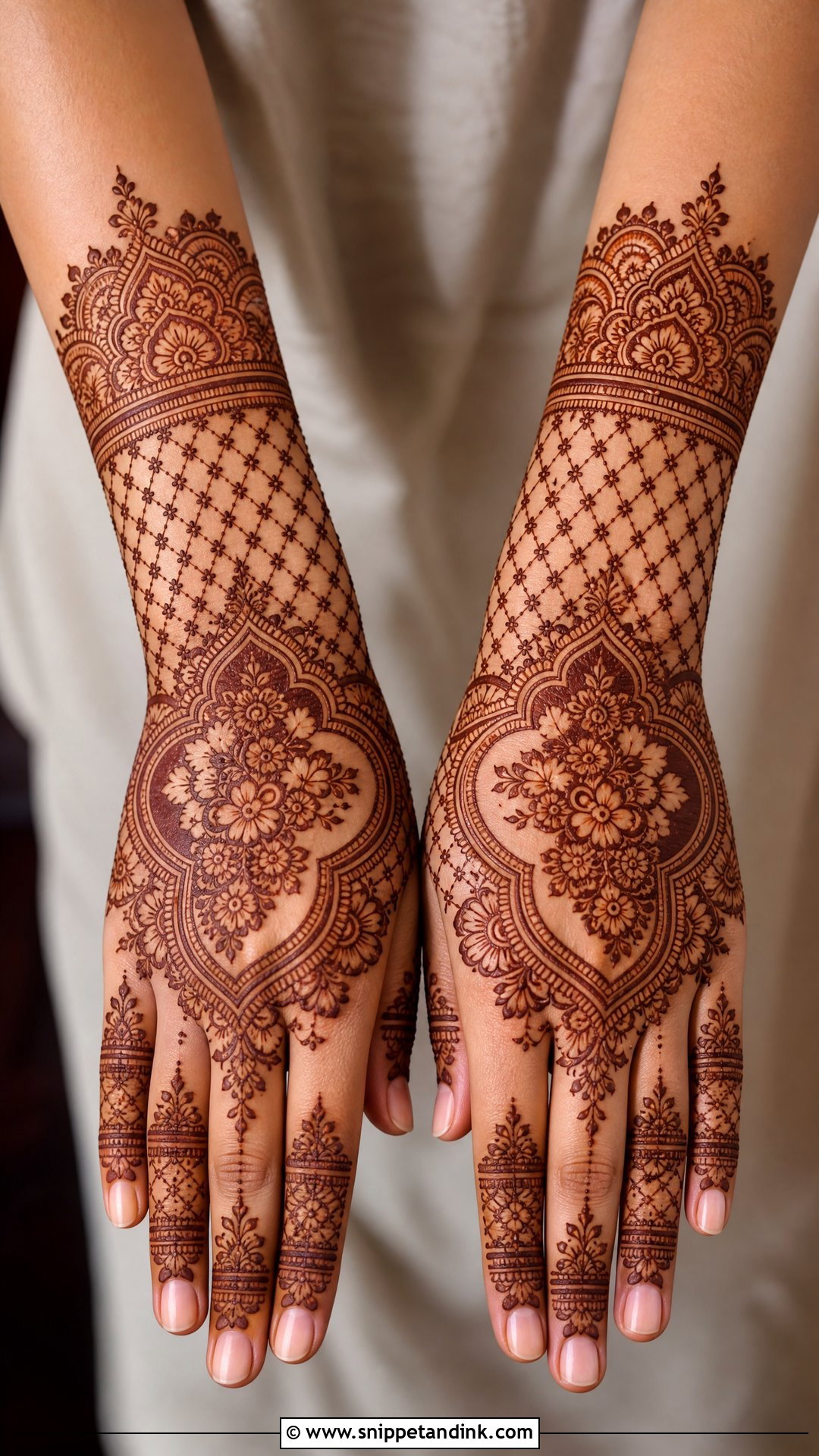 Jaali Bridal Back Hand Mehndi Design - Snippet and Ink - 25 New Bridal Back Hand Mehndi Designs