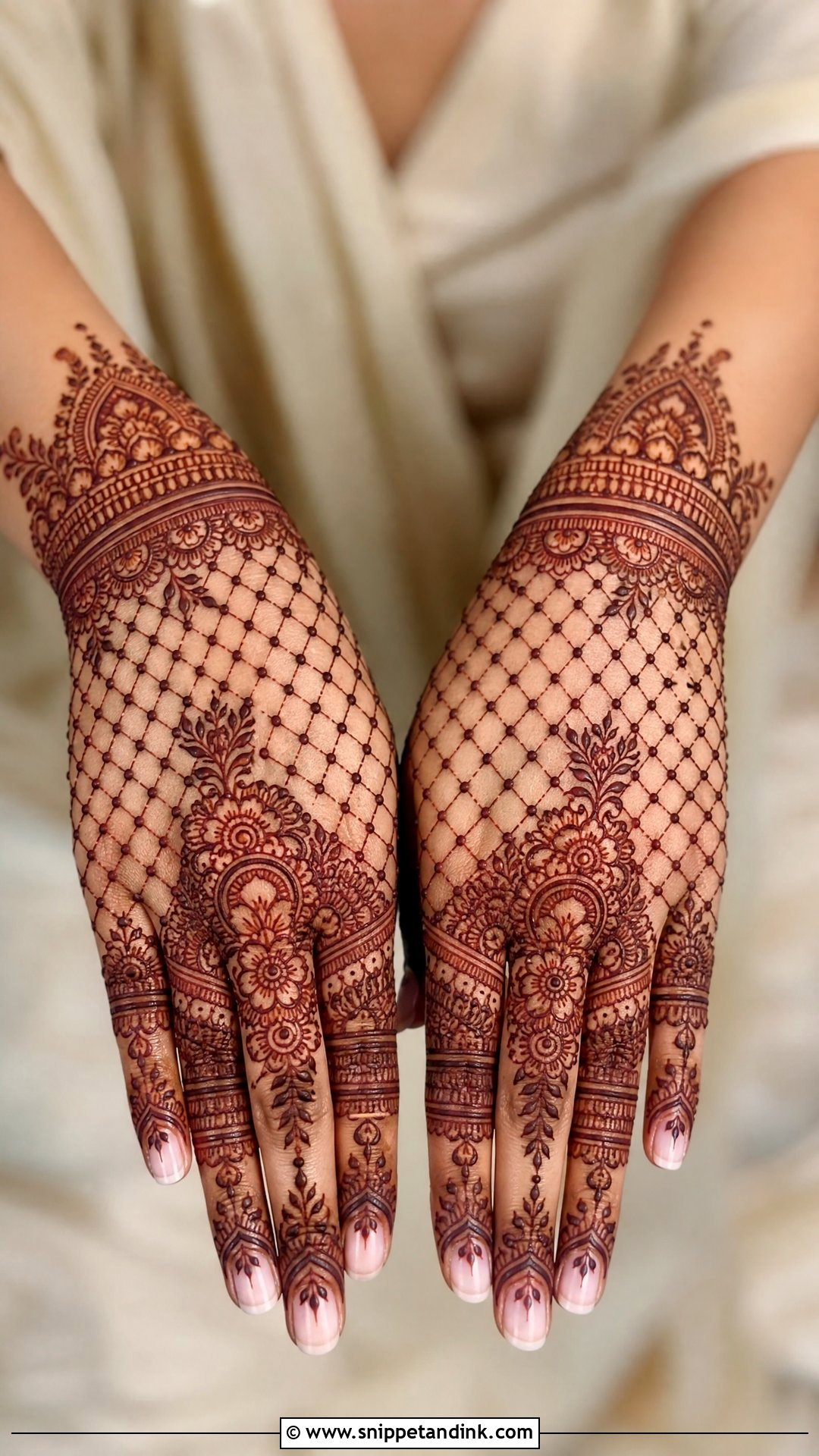 Jaali Bridal Mehndi Design For Engagement - Snippet and Ink - 20 Bridal Mehndi Designs for Engagement