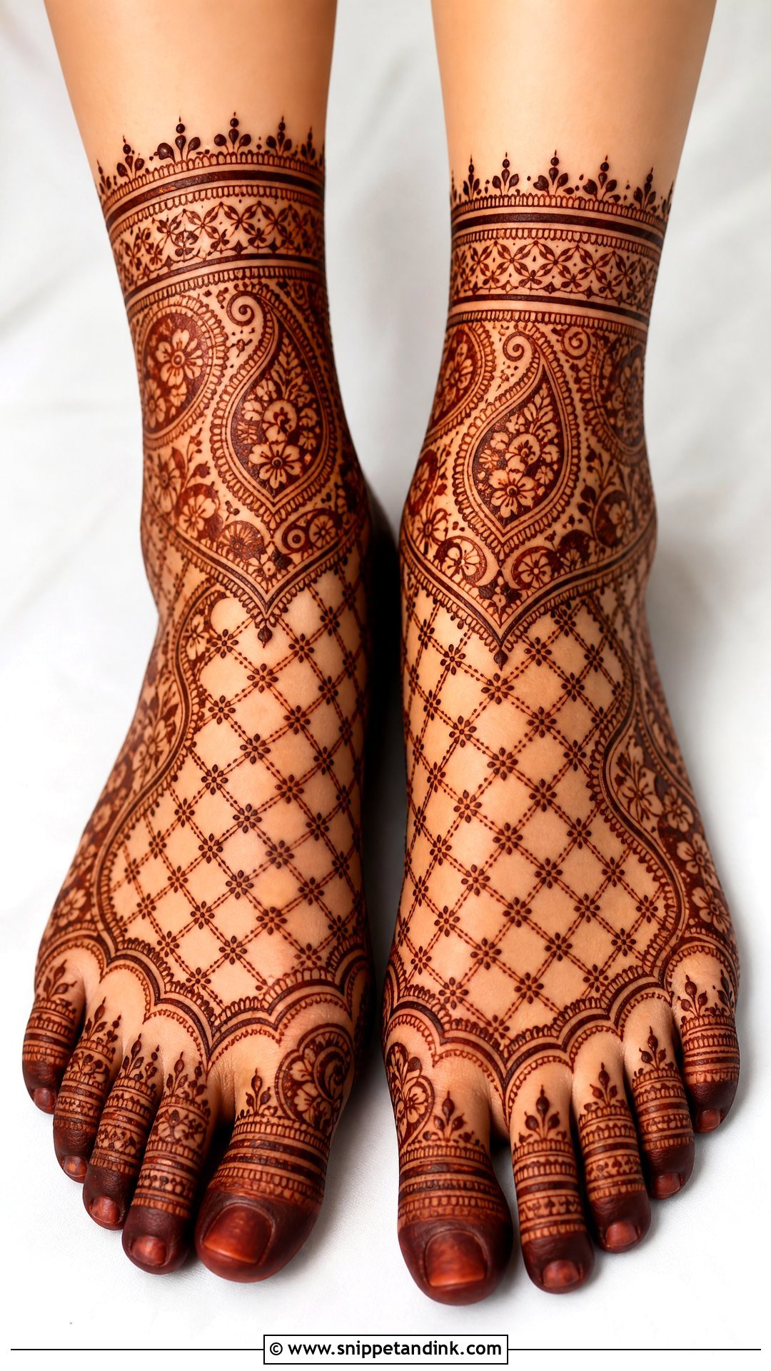 Jaali Feet Mehndi Design - Snippet and Ink - 30 Unique Feet Mehndi Designs