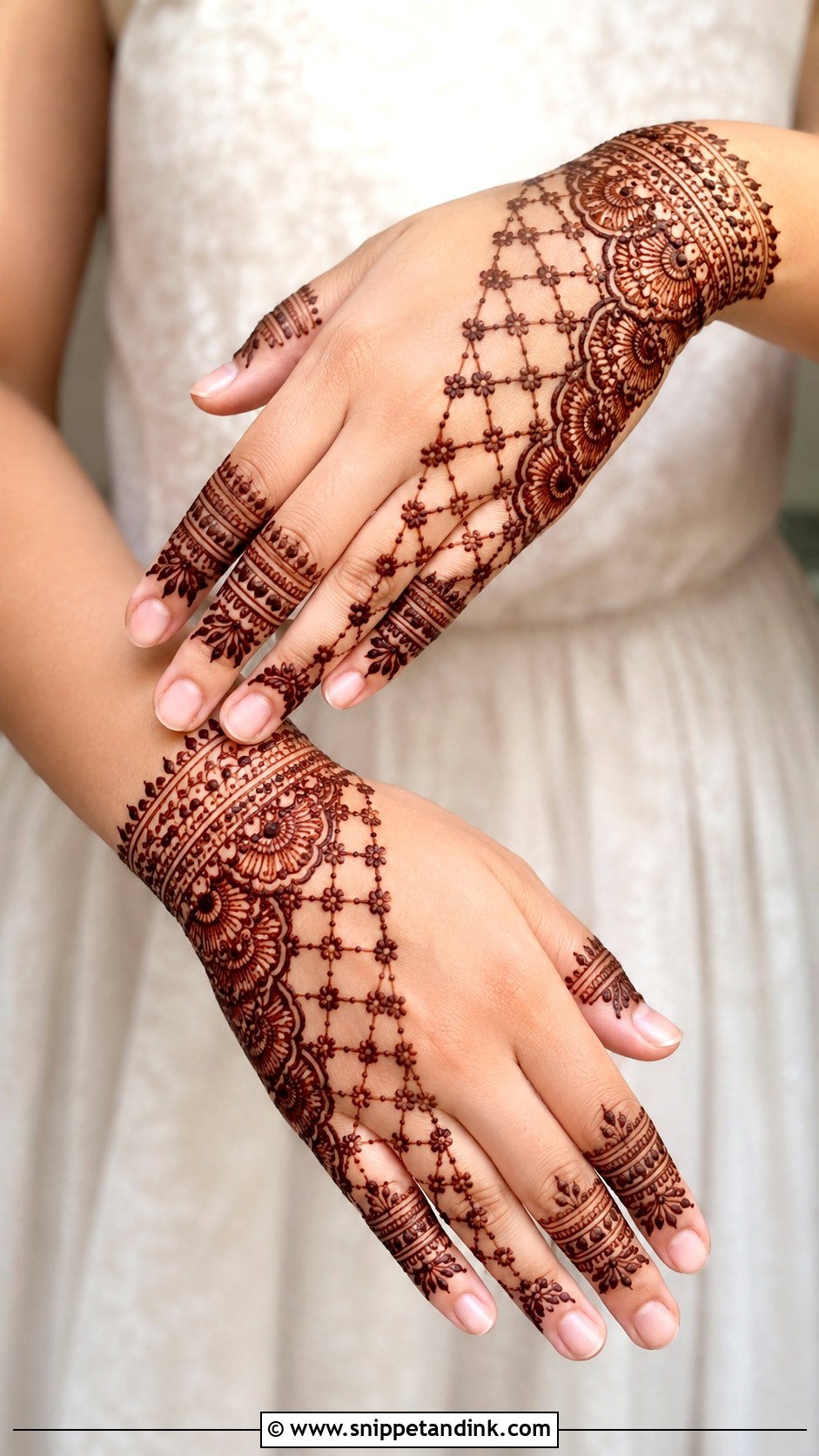 Jaali Half Hand Mehndi Design - Snippet and Ink - 35 Half Hand Mehndi Design Ideas