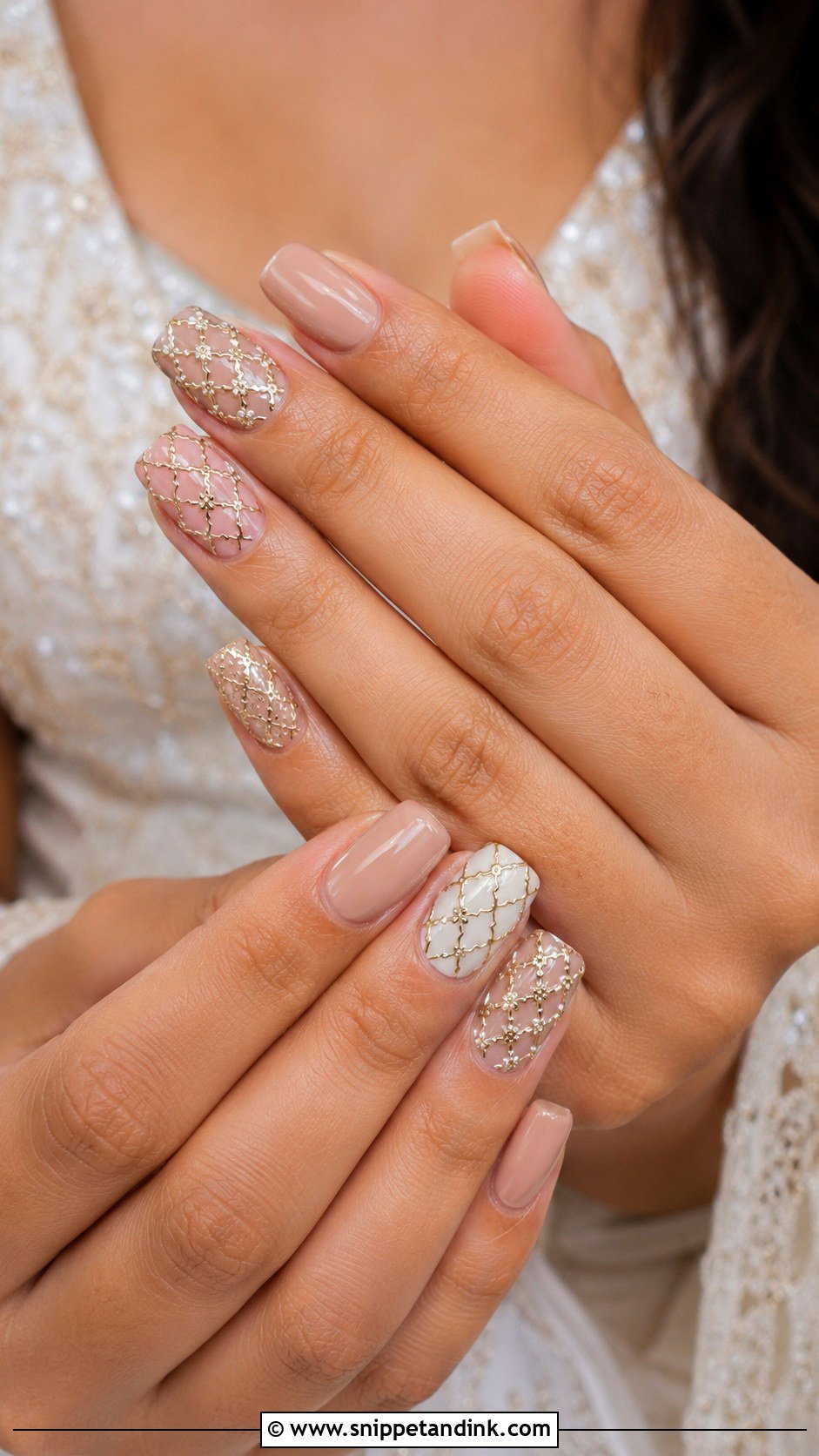 Jaali Indian Bridal Nail Extensions - Snippet and Ink - 20 Indian Bridal Nail Extension Designs