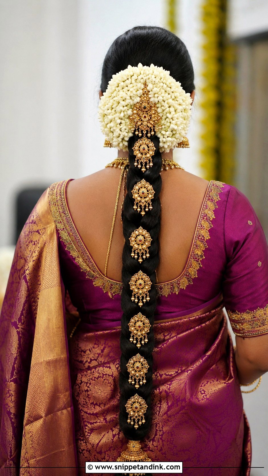 Jadanagam Decorated Braid - Snippet and Ink - 30 Indian Wedding Hairstyles