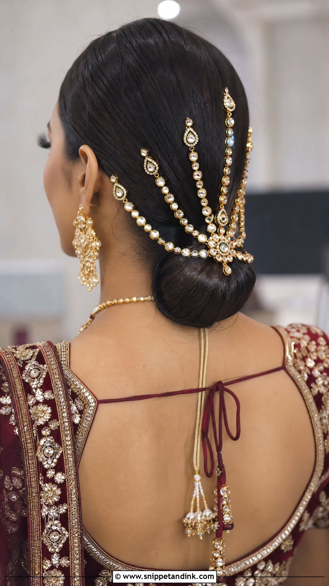 Jadau Hair Chain Bun - Snippet and Ink - 15 Hair Accessories for Women Indian Wedding Ideas