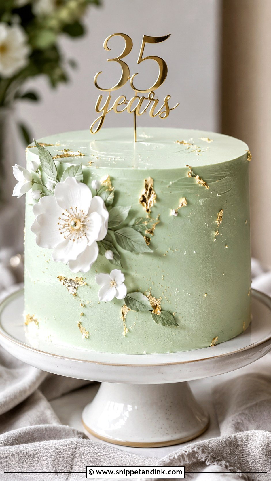 Jade 35th Wedding Anniversary Cake - Snippet and Ink - 20 35th Wedding Anniversary Cake Ideas