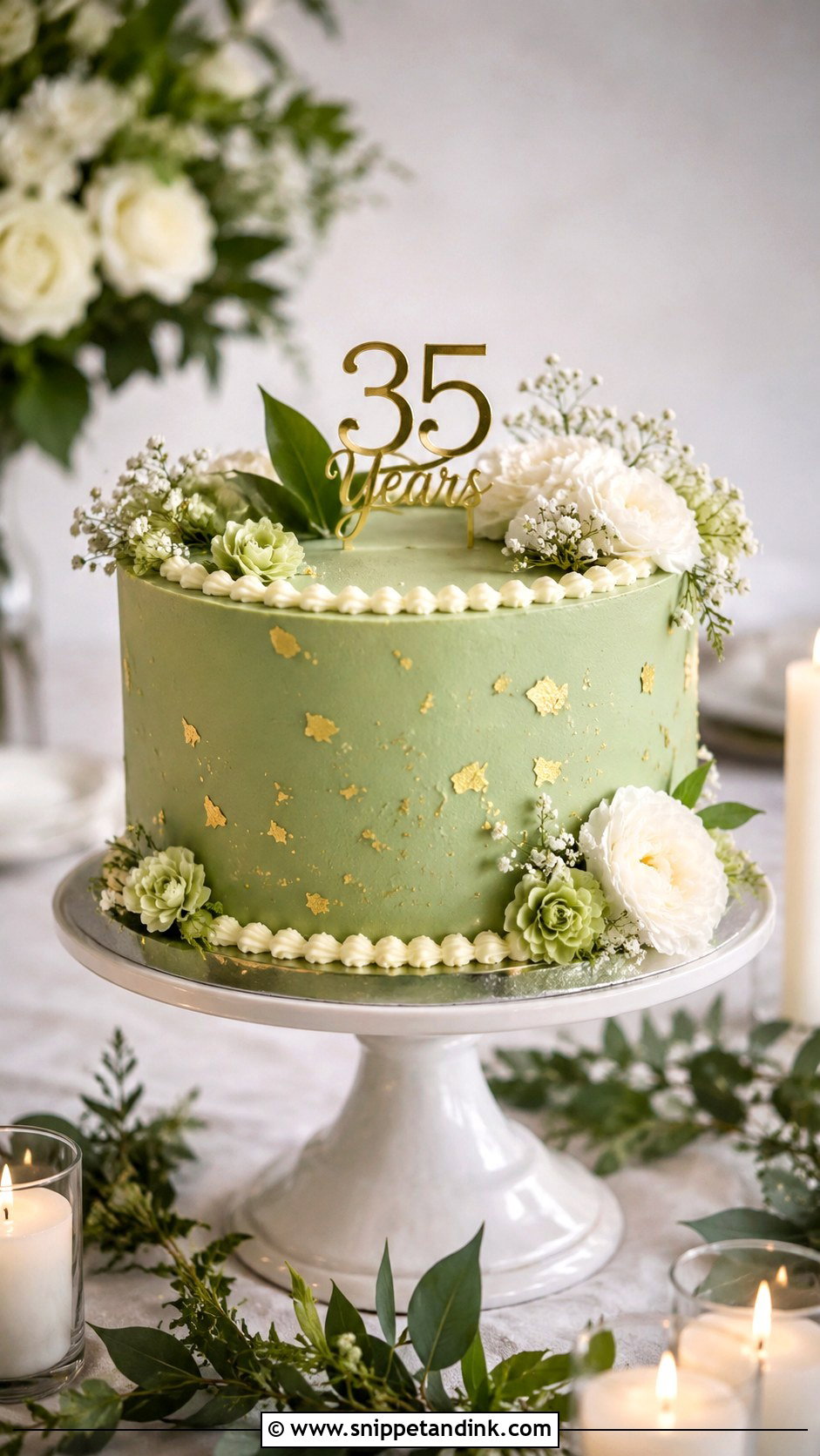 Jade Green Anniversary Cake - Snippet and Ink - 20 35th Wedding Anniversary Cake Ideas
