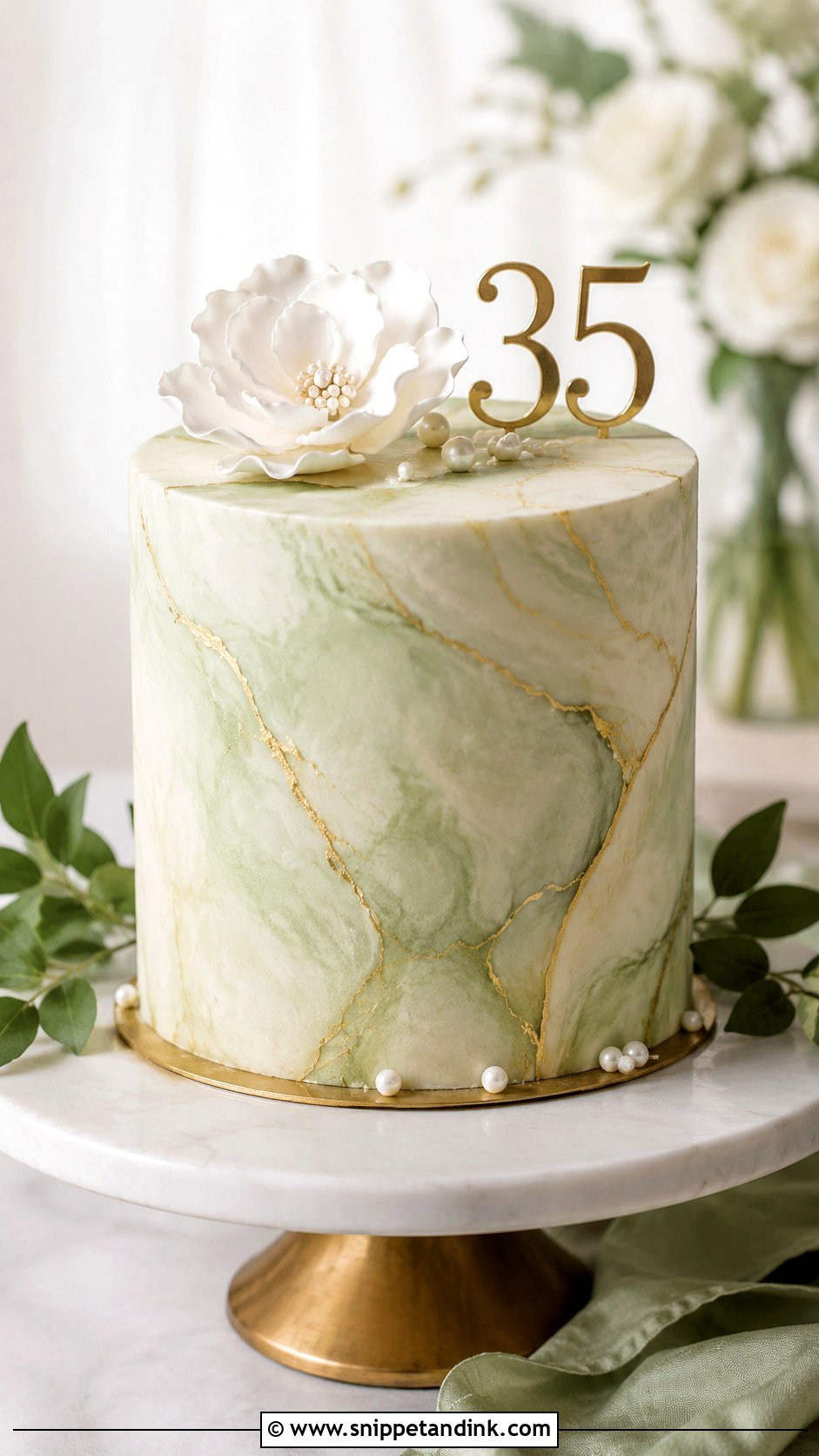Jade Marble Anniversary Cake - Snippet and Ink - 20 35th Anniversary Cake Ideas