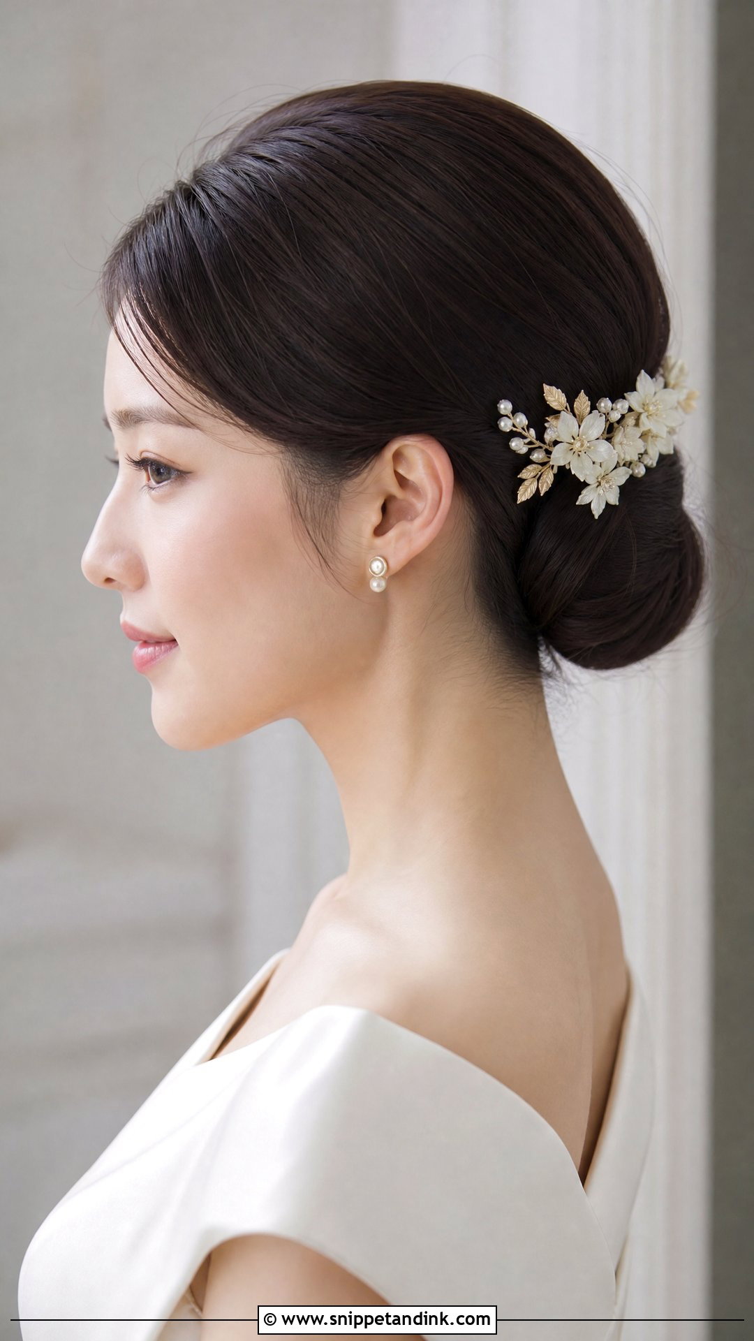 Japanese Bridal Chignon - Snippet and Ink - 15 Asian Hair Wedding Hairstyles