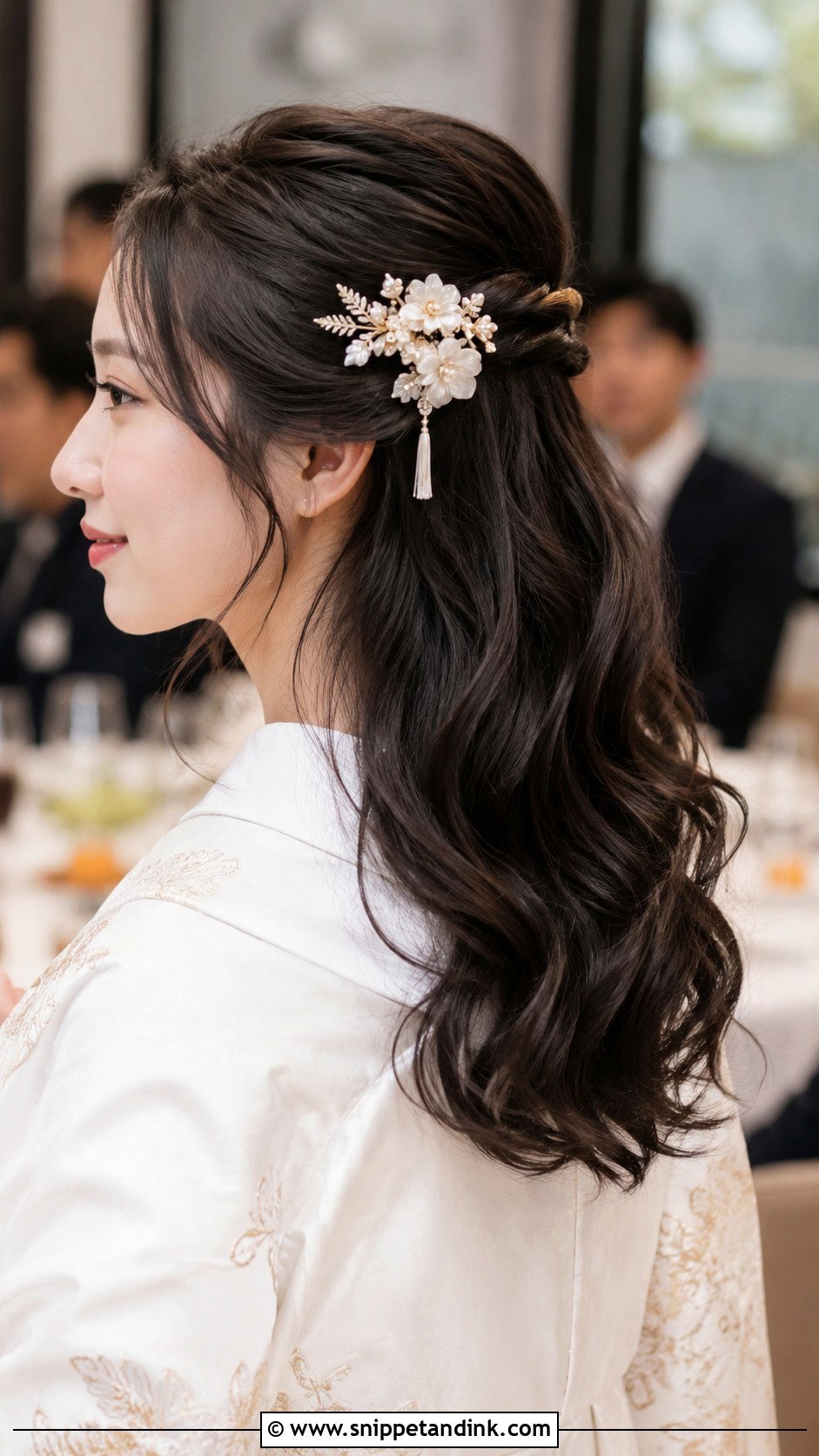 Japanese Wedding Half Up Hairstyle - Snippet and Ink - 15 Japanese Wedding Hairstyle Ideas