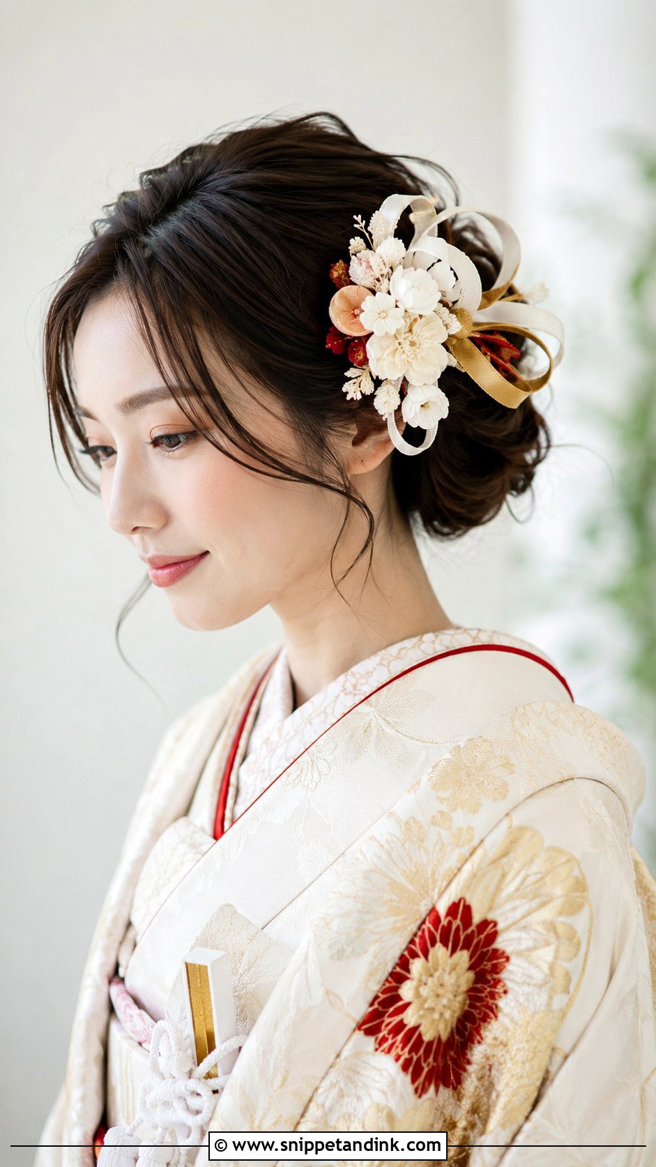 Japanese Wedding Hikifurisode Hairstyle - Snippet and Ink - 15 Japanese Wedding Hairstyle Ideas