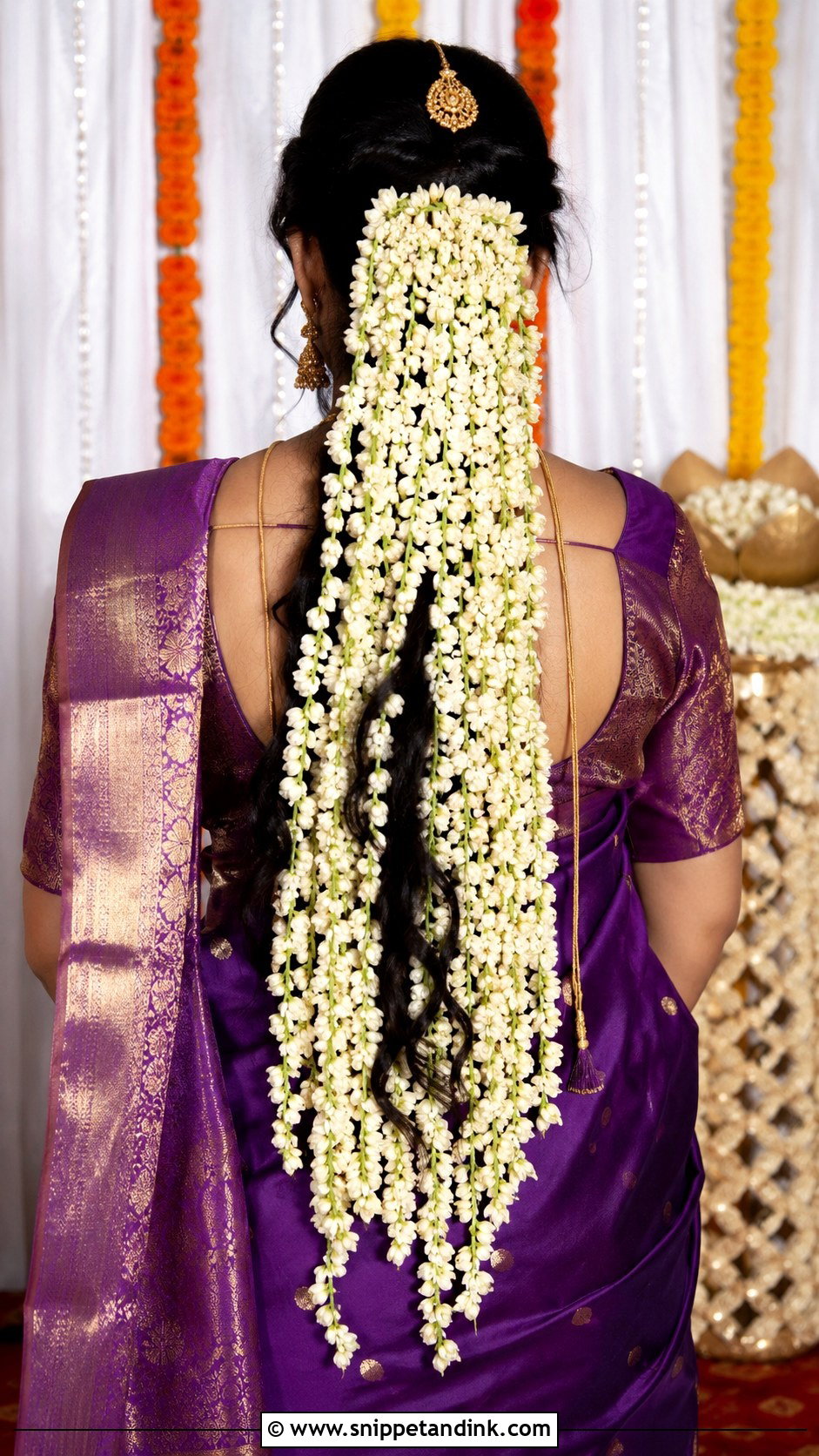 Jasmine Cascade Hairstyle - Snippet and Ink - 25 Telugu Bride Hairstyles