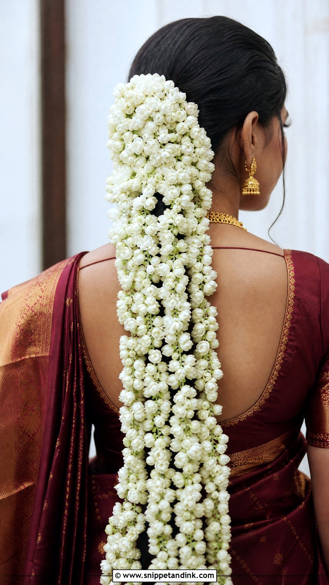 Jasmine Cascade Hairstyle - Snippet and Ink - 20 Tamil Bridal Hairstyles