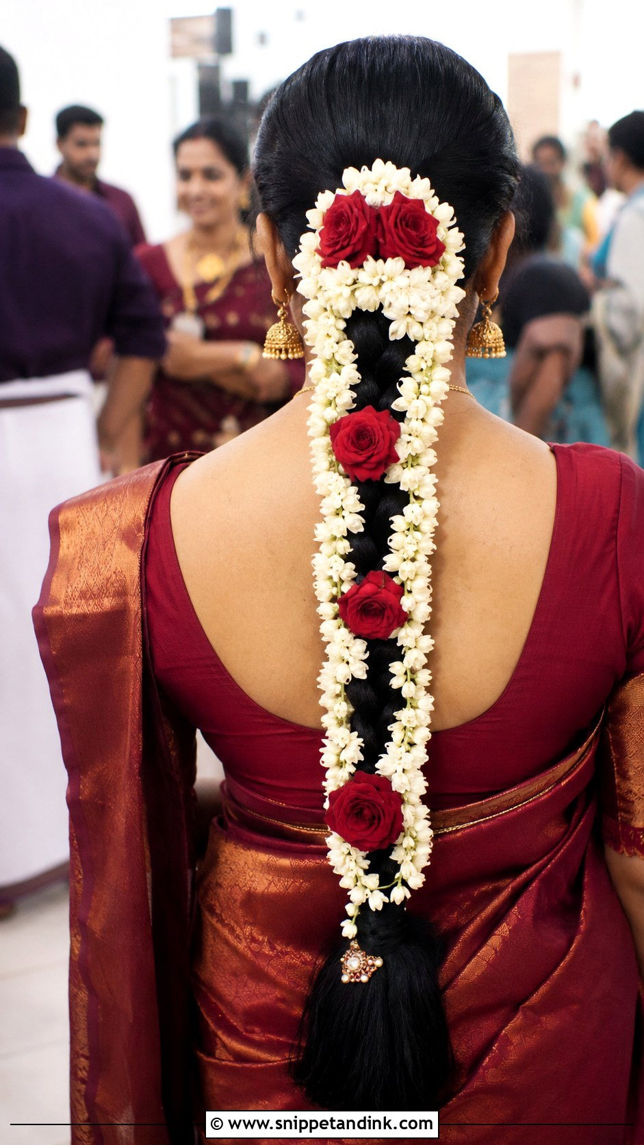 Jasmine Gajra Braid - Snippet and Ink - 35 South Indian Wedding Hairstyles