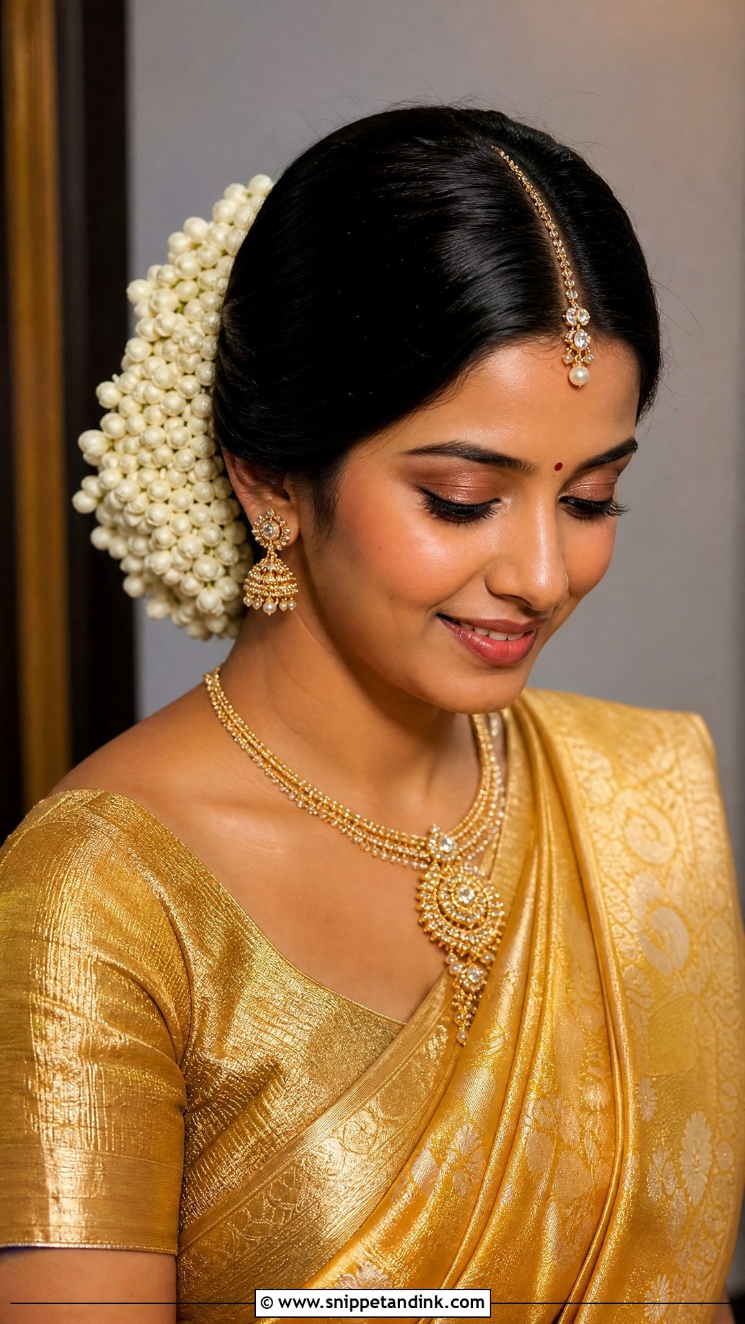 Jasmine Gajra Bridal Bun - Snippet and Ink - 15 Hair Accessories Indian Wedding Ideas