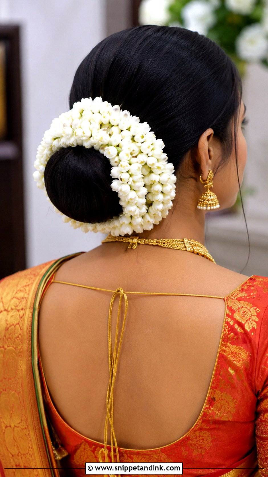Jasmine Gajra Bun Joda - Snippet and Ink - 20 Joda Hair Styles for Wedding