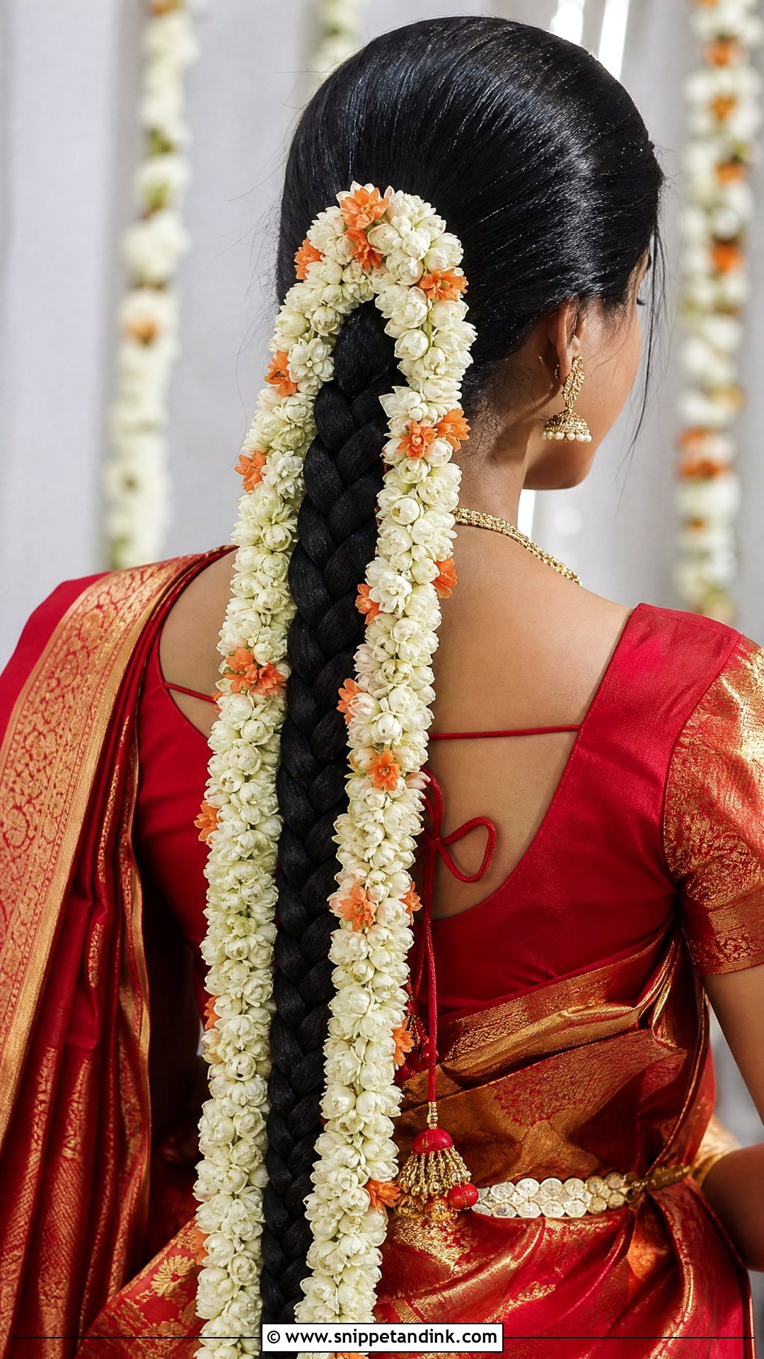 Jasmine Garland Braid - Snippet and Ink - 20 South Indian Bridal Hair Ideas