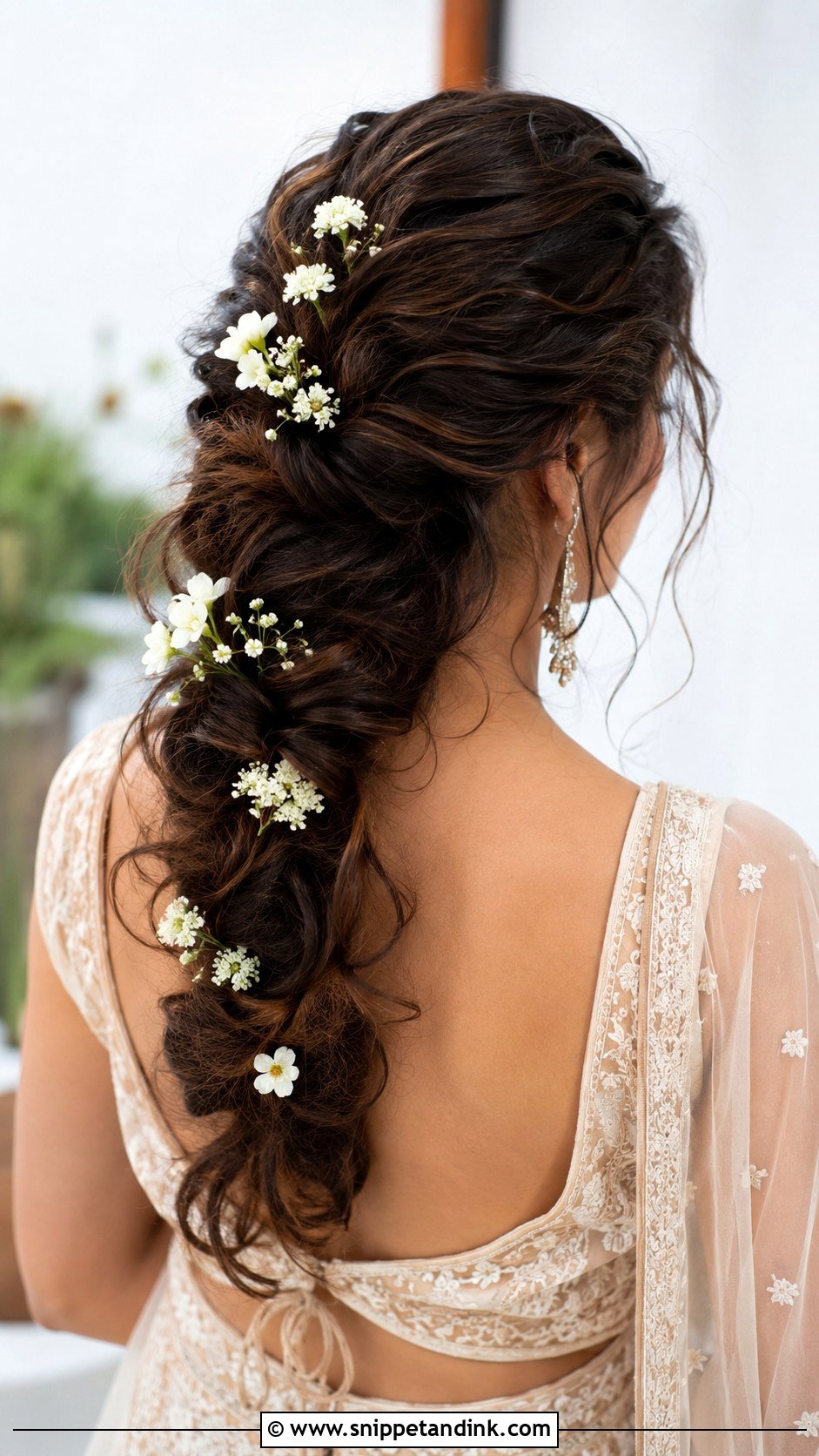 Jasmine Messy Braid - Snippet and Ink - 25 Jasmine Flower Hairstyle Ideas