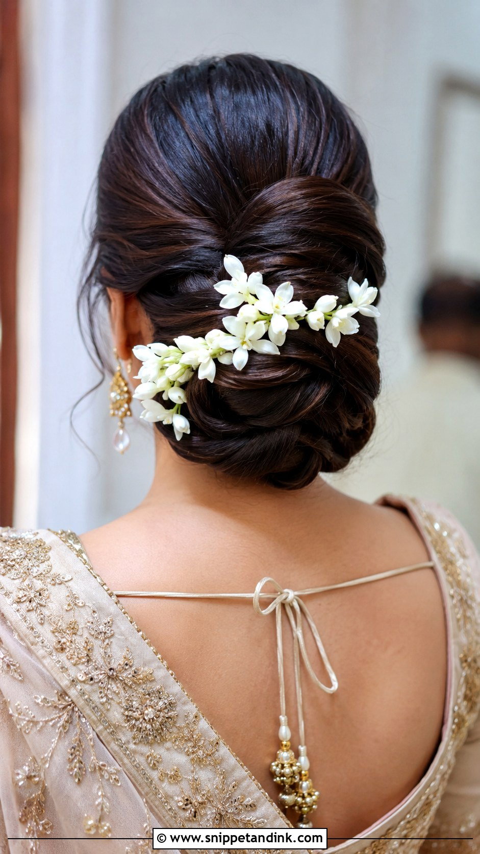 Jasmine Twisted Updo - Snippet and Ink - 25 Jasmine Flower Hairstyle Ideas