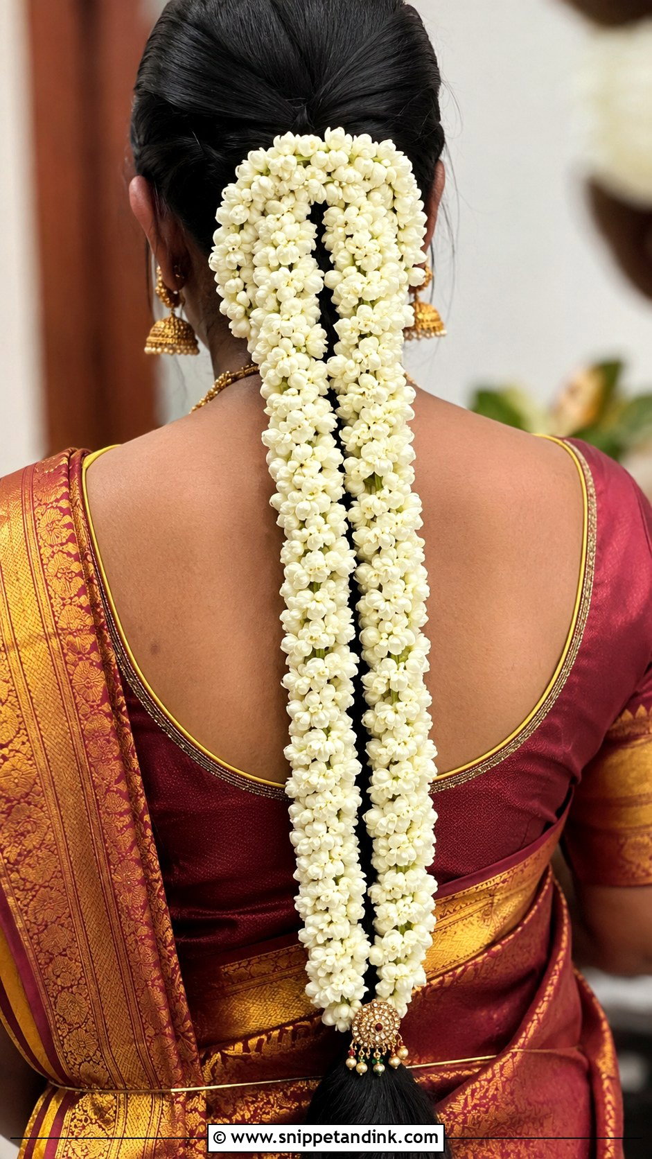 Jasmine Veni Braid for South Indian Brides - Snippet and Ink - 20 Flower Veni for Hair Indian Brides Ideas