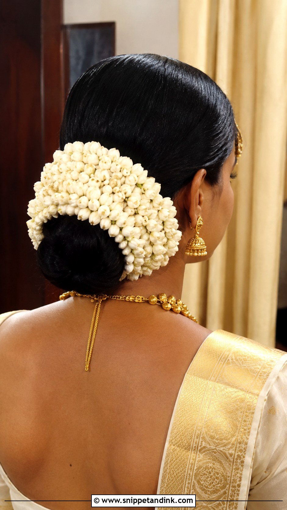 Jasmine Veni Wrapped Bun - Snippet and Ink - 25 Tamil Bride Hairstyle Ideas