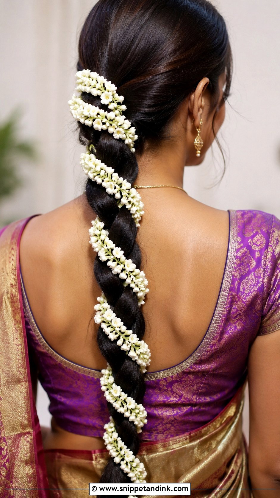Jasmine Wrapped Braid - Snippet and Ink - 25 Jasmine Flower Hairstyle Ideas