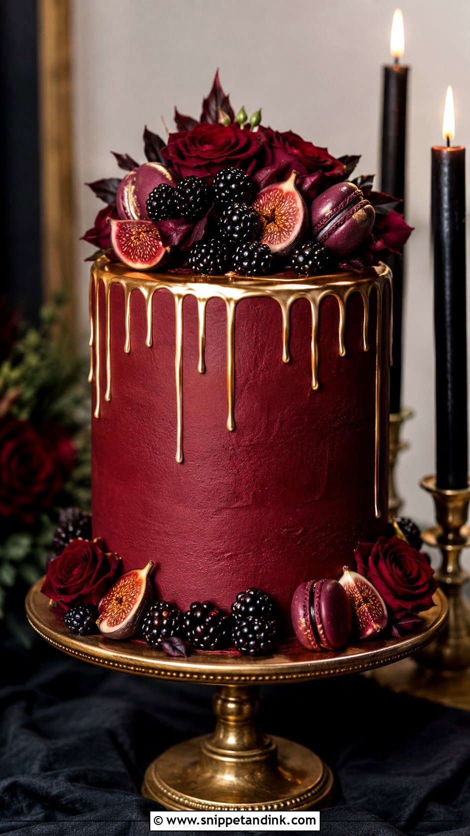 Jewel Tone Drip Wedding Cake - Snippet and Ink - 20 Moody Jewel Tone Wedding Cake Ideas