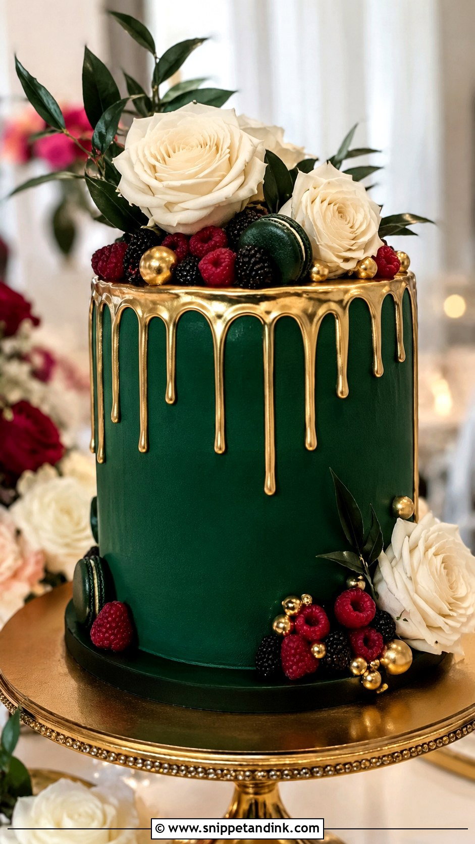 Jewel Tone Drip Wedding Cake - Snippet and Ink - 20 Jewel Tone Wedding Cake Ideas