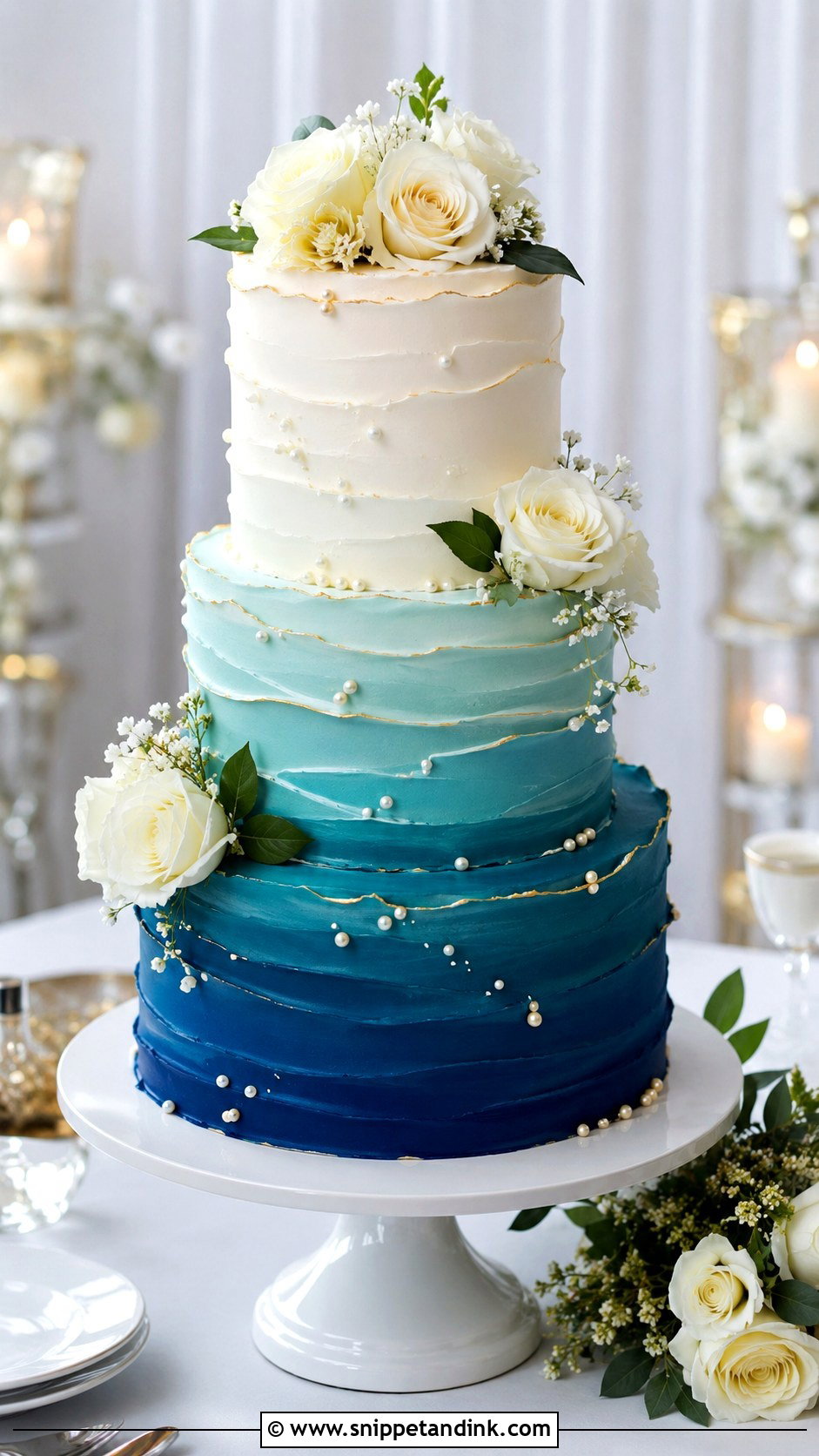 Jewel Tone Ombre Wedding Cake - Snippet and Ink - 20 Jewel Tone Wedding Cake Ideas